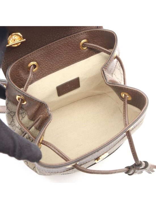 Gucci Backpack Ophidia Mini GG Supreme Beige Brown Canvas Leather main image 6